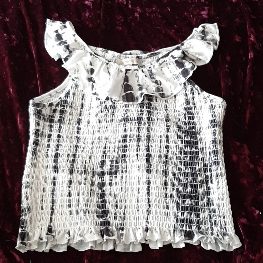 Wonderland girls juniors smocked tie dye crop top